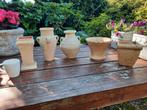 Fraaie set 5 licht aardewerk kruiken en bloempotten !!, Tuin en Terras, Bloempotten, Ophalen, Rond, Zo goed als nieuw, Minder dan 25 cm