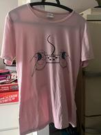 Roze T-shirt met controller print, Maat 38/40 (M), Ophalen of Verzenden, Korte mouw, Roze