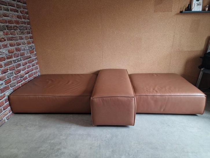 Originele Living Divani modulaire designbank – Italiaans lee, Huis en Inrichting, Banken | Complete zithoeken, Leer, Ophalen