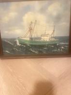Twee schilderijen Katwijk 117, Ophalen of Verzenden, Gebruikt, Motorboot, Kaart, Foto of Prent