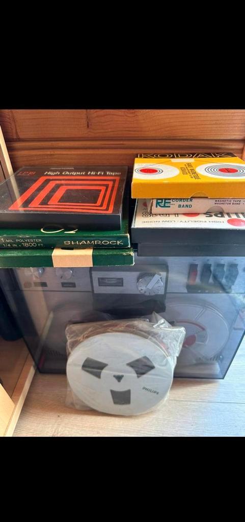 Vintage Bandrecorder met Banden - Kodak, Shamrock, Philips, Audio, Tv en Foto, Bandrecorders, Bandrecorder, Met stofkap, Met banden