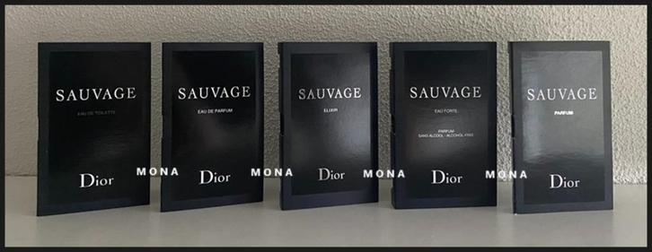 Sauvage set 5 parfum samples proefjes testers monsters, Sieraden, Tassen en Uiterlijk, Uiterlijk | Parfum, Nieuw, Verzenden