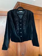 Laura ashley vintage velvet blazer jasje zwart maat 40, Verzenden, Zo goed als nieuw, Maat 38/40 (M), Zwart