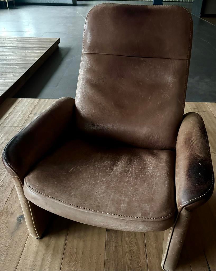 Vintage De Sede leren fauteuil, Ophalen, Gebruikt, Leer, 75 tot 100 cm