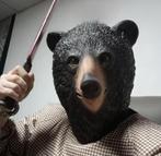 Horror full face latex masker Zwarte Beer, Ophalen of Verzenden, Nieuw, Halloween of Griezel