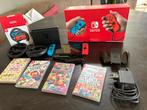 Nintendo Switch v2 met Games 4x, Spelcomputers en Games, Games | Nintendo Switch, Gebruikt, Overige genres, Eén computer, Ophalen of Verzenden