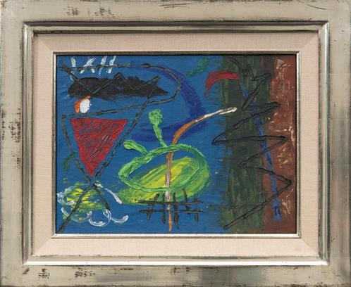 Hans Ittmann 1914-1972 =doek 30x40 cm= AFGEBEELD Weber ART, Antiek en Kunst, Kunst | Schilderijen | Abstract, Ophalen of Verzenden