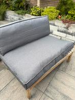 Tuinbank met grijze kussens, Ophalen, Gebruikt, Tweepersoons, 75 tot 100 cm