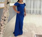 Marine blauwe gala jurk te koop, Ophalen, Zo goed als nieuw, Blauw, Galajurk