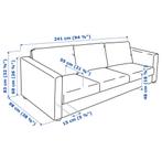 IKEA Vimle 3-zitsbank - Zwartblauw, Huis en Inrichting, Ophalen, Driepersoons, 75 tot 100 cm, Zo goed als nieuw