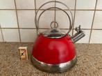 Rode Wesco fluitketel theeketel waterketel vintage stijl, Witgoed en Apparatuur, Waterkokers, Ophalen of Verzenden, Gebruikt