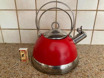 Rode Wesco fluitketel theeketel waterketel vintage stijl  beschikbaar voor biedingen
