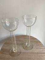 Vintage Glazen Vazen Set, Huis en Inrichting, Woonaccessoires | Vazen, 50 tot 75 cm, Wit, Ophalen of Verzenden, Glas