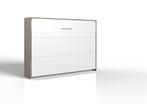 Juist opklapbed horizontaal - 140x200 - Wit/eikenkleur, Huis en Inrichting, Slaapkamer | Bedden