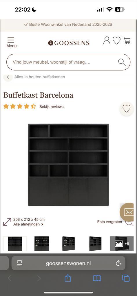 Goossens Barcelona Buffetkast - Stijlvolle Opbergruimte, Huis en Inrichting, Kasten | Schoenenrekken, Zo goed als nieuw, Ophalen of Verzenden