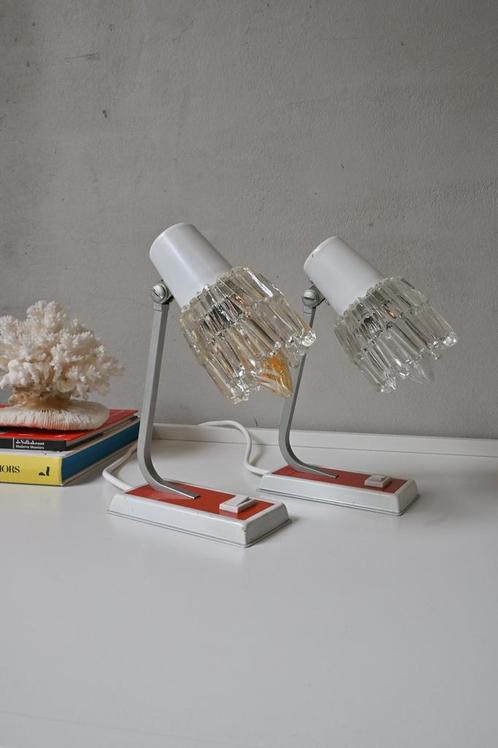 Twee charmante vintage nachtlampjes, Huis en Inrichting, Lampen | Tafellampen, Gebruikt, Minder dan 50 cm, Ophalen of Verzenden