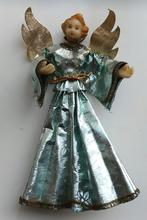 Antieke Kerstengel met hoofdje en handjes gemaakt van was, Ophalen of Verzenden, Gebruikt