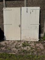 2x Draaibare garagedeuren hardhout, Doe-het-zelf en Verbouw, Deuren en Horren, 120 cm of meer, Garagedeur, Ophalen of Verzenden