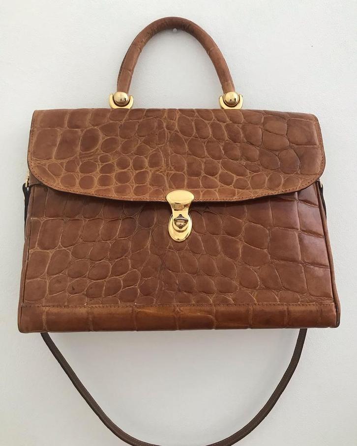 Patricia Burry - France croco handtas met riem, Sieraden, Tassen en Uiterlijk, Tassen | Damestassen, Handtas, Ophalen of Verzenden