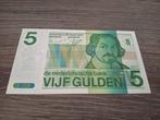 UNC biljet 5 gulden Vondel 1973, oudste type wigv. snijteken, Postzegels en Munten, Bankbiljetten | Nederland, Ophalen of Verzenden