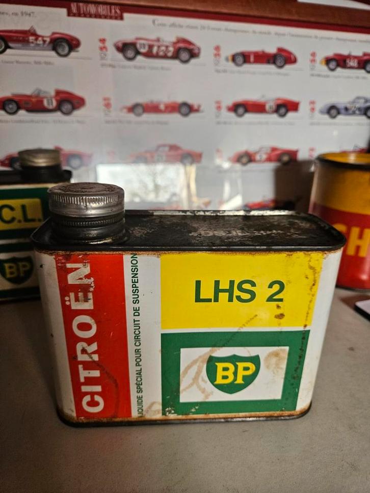 Citroën BP Olieblik LHS 2 garageblik, Verzamelen, Blikken, Gebruikt, Overige, Ophalen of Verzenden