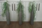 Set 3 handgemaakte 60 cm stoere hoge fles vazen industrieel, Huis en Inrichting, Woonaccessoires | Vazen, Ophalen, Steen, Overige kleuren