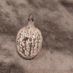 B827 oude kerstbal zilver walnoot 6 cm, Diversen, Kerst, Ophalen of Verzenden, Gebruikt