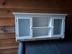 Wandkapstok glazen deurtjes, wit, Ophalen, Met deur(en), Glas, 50 tot 100 cm