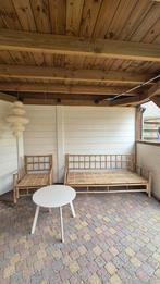 Bamboe loungeset + fauteuil, Tuin en Terras, Tuinsets en Loungesets, Bank, Zo goed als nieuw, Ophalen