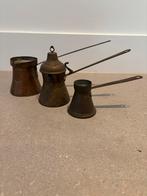 Antieke (Turkse) koffie kan set van 3 stuks, Ophalen of Verzenden