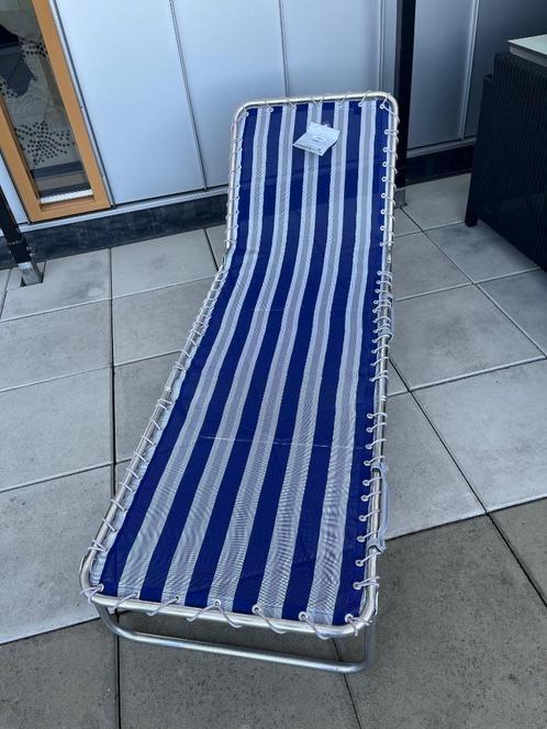 Crespo aluminium ligbed blauw gestreept, Caravans en Kamperen, Kampeeraccessoires, Nieuw, Ophalen