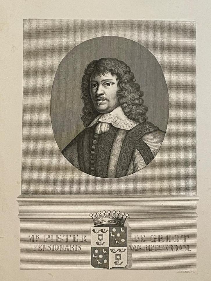 1615 -1678 Mr Pieter de Groot - pensionaris Rotterdam, Antiek en Kunst, Kunst | Etsen en Gravures, Ophalen of Verzenden