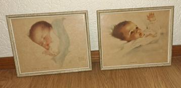 Twee vintage baby prenten Bessy Peage Gutmann beschikbaar voor biedingen