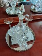 Karaffen set op spiegel plateau, Ophalen of Verzenden, Gebruikt, Huisaccessoire