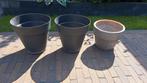 3 Bloempotten (Kunststof & Steen), Tuin en Terras, Bloempotten, Kunststof, Gebruikt, Tuin, Rond