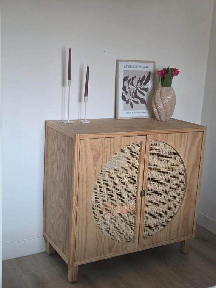 Japandi Commode / Dressoir, Huis en Inrichting, Kasten | Dressoirs, Zo goed als nieuw, 50 tot 100 cm, 25 tot 50 cm, Met deur(en)