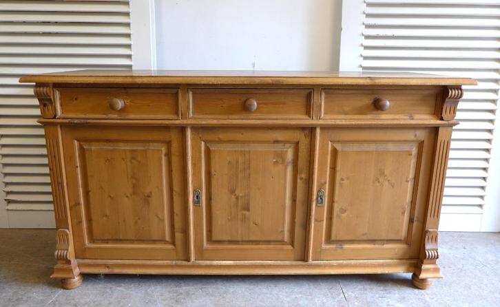 Prachtig landelijk grenen dressoir, Huis en Inrichting, Kasten | Dressoirs, Zo goed als nieuw, 150 tot 200 cm, 50 tot 75 cm, Met lade(s)