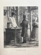 Mooie gravure 'De haringkooper' (Willem Steelink Sr.), Antiek en Kunst, Ophalen of Verzenden