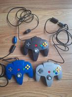3 originele nintendo 64 controllers (blauw, zwart, grijs), Spelcomputers en Games, Spelcomputers | Nintendo 64, Ophalen of Verzenden