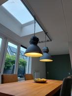 2 industriele hanglampen met steigerbuis frame, Huis en Inrichting, Ophalen, Zo goed als nieuw, Metaal, Minder dan 50 cm