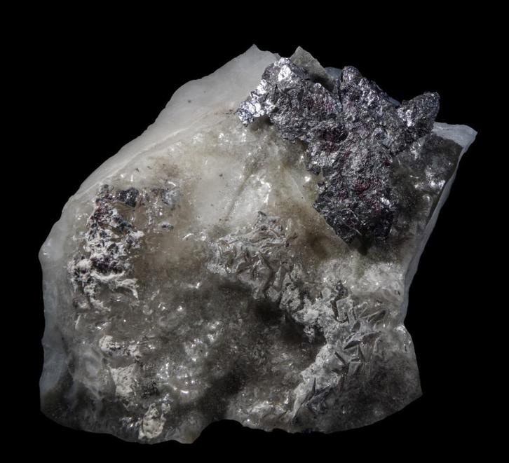 Groot PROUSTIET kristal aggregaat op Calciet uit Marokko., Verzamelen, Mineralen en Fossielen, Mineraal, Ophalen of Verzenden