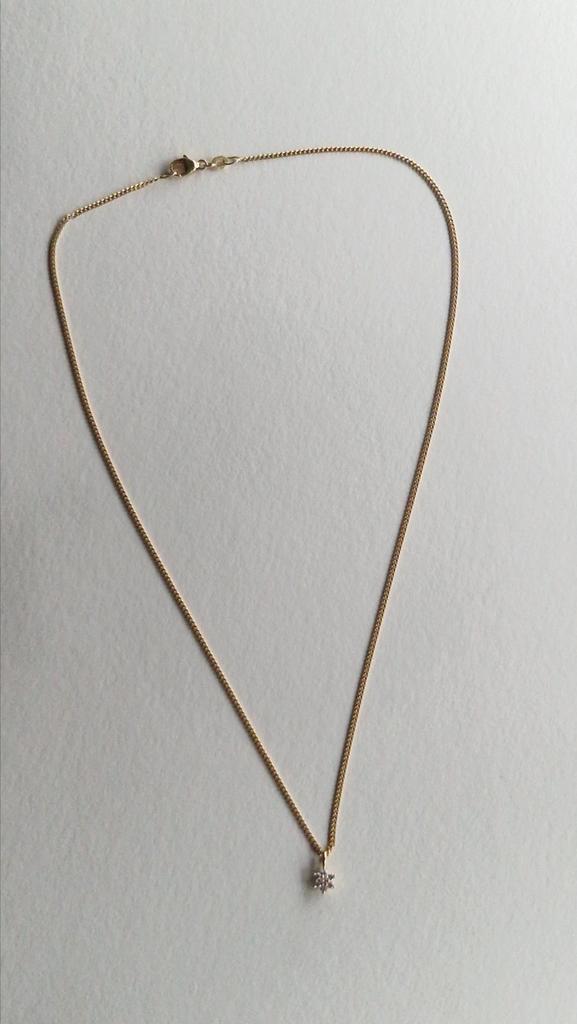 Collier 14kt met Hanger, Sieraden, Tassen en Uiterlijk, Kettingen, Zo goed als nieuw, Goud, Goud, Met hanger, Ophalen of Verzenden