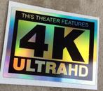 4k ULTRA HD Home Cinema logo Vinyl Sticker decor, Verzenden, Nieuw, Overige typen