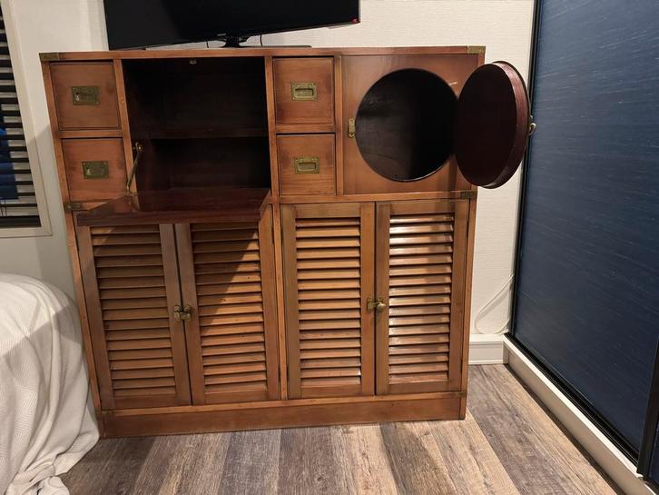 Mahoniehouten Barkast Scheepsmeubel, Huis en Inrichting, Kasten | Dressoirs, Gebruikt, 100 tot 150 cm, 50 tot 75 cm, Met deur(en)