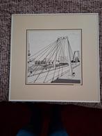 De Willemsbrug in Rotterdam, Schilderij, Ophalen of Verzenden, Zo goed als nieuw, 50 tot 75 cm