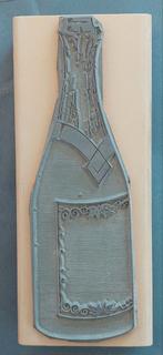 Mariëtte Verhees - Art Stamps stempel - Fles champagne, Ophalen of Verzenden, Nieuw, Houten stempel