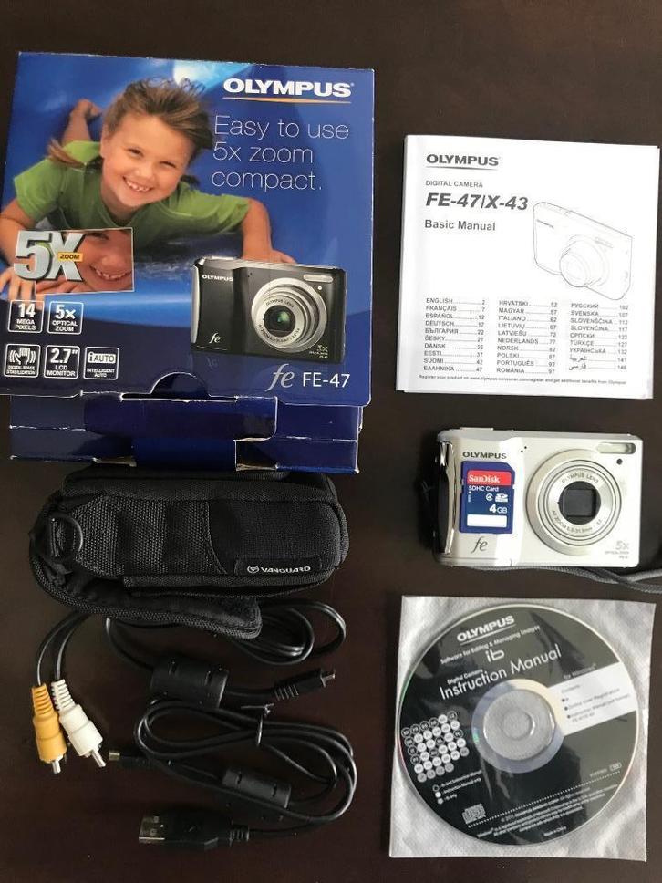 fototoestel Olympus FE-47 volledig compleet!, Audio, Tv en Foto, Fotocamera's Digitaal, Zo goed als nieuw, Compact, Olympus, 4 t/m 7 keer