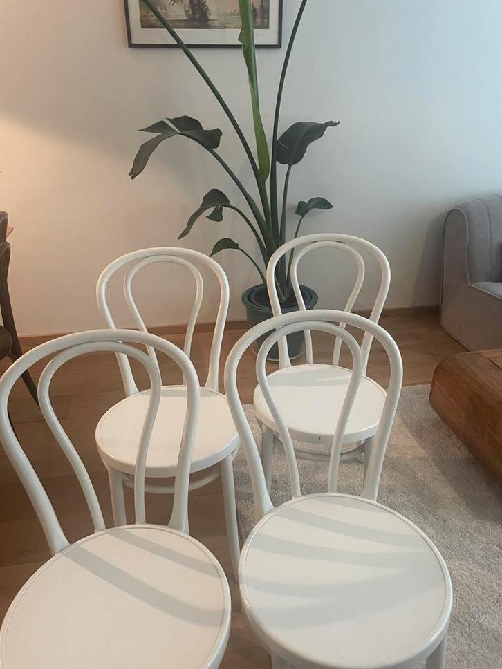4x vintage design IKEA ÖGLA stoelen - Gillis Lundgren design, Huis en Inrichting, Stoelen, Gebruikt, Vier, Kunststof, Wit, Ophalen