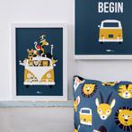 Kinderposter Muurposter Poster Safari donkerblauw ANNI, Ophalen of Verzenden, Nieuw, Wanddecoratie