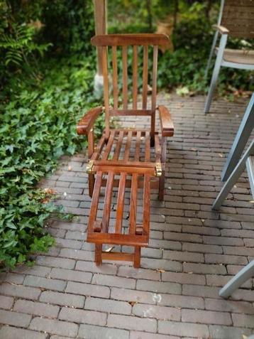 Ligstoel Teak Deckchair | Luxe Tuinstoel Teakhout Lounge beschikbaar voor biedingen